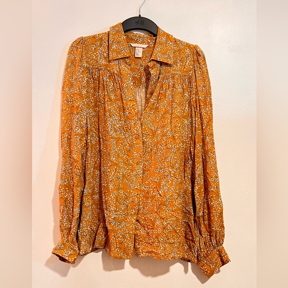 Floral Blouse in yellow Size 10 - Picture 3 of 3
